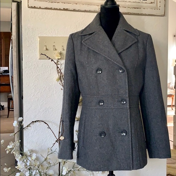 Kenneth Cole Reaction Wool Blend Melton Pea Coat - Picture 2 of 8